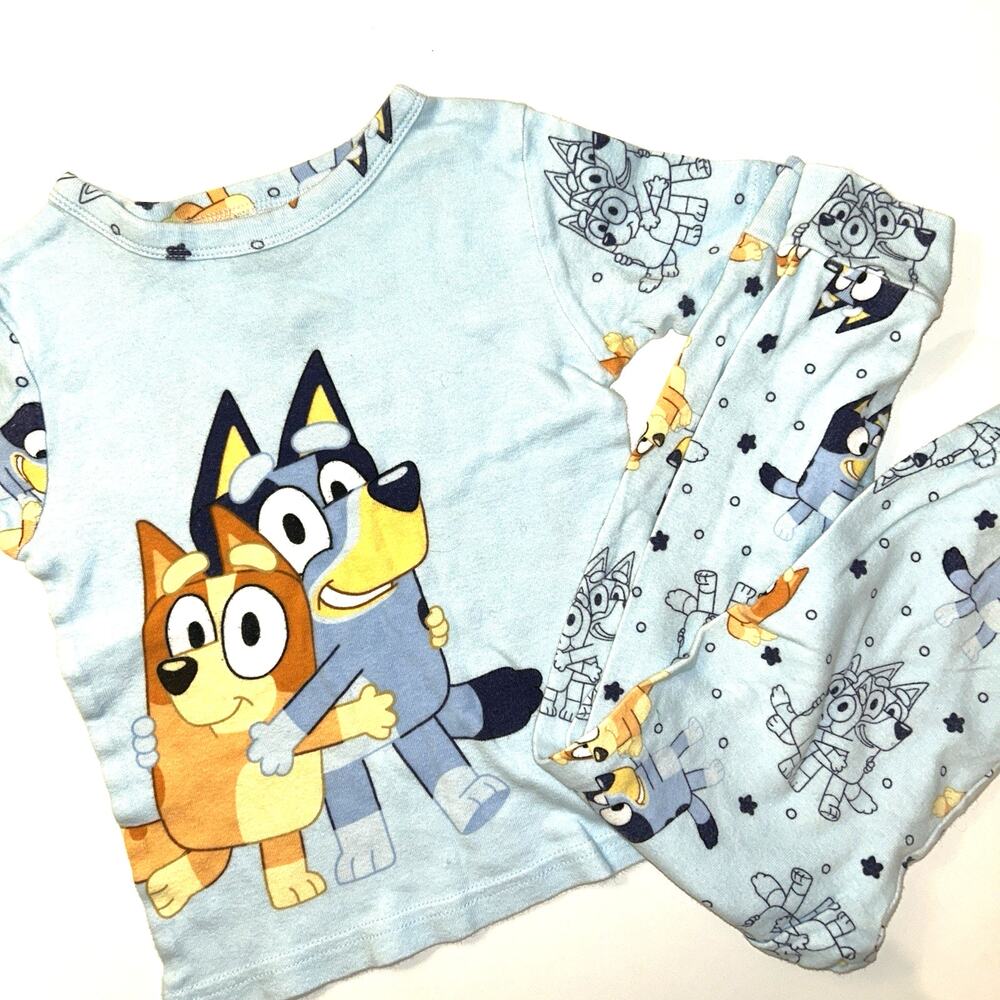 Bluey and Bingo Character TODDLER 5T Snug Fit Two-Piece Sleep Set color BLUE